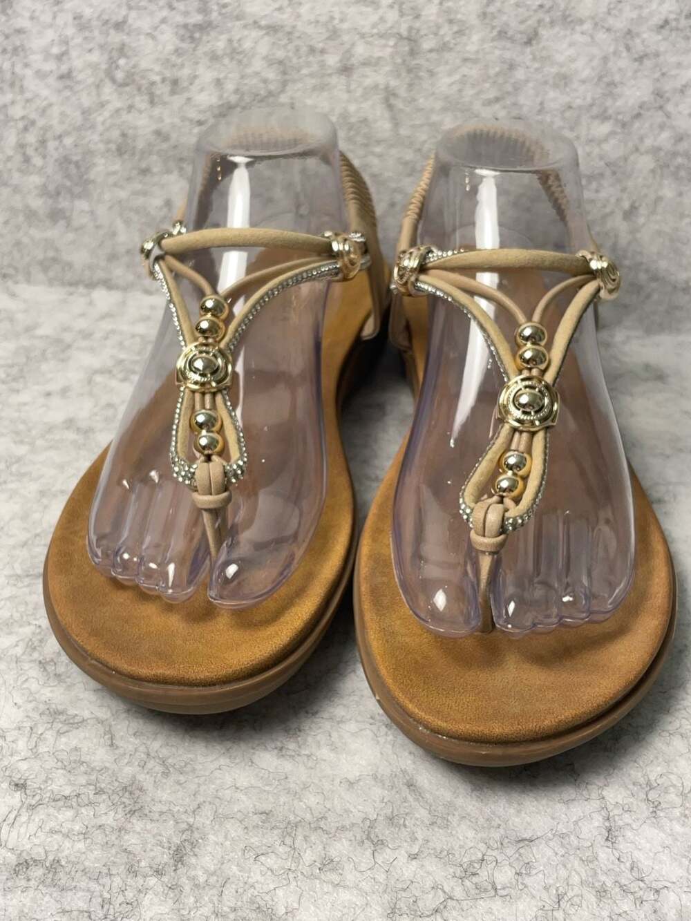 Patrizia by Spring Step Women's Rhinestone Embellished Thong Sandals Size 10